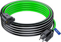 Maximm 25 Ft Black, White and Green Extension Cord, Heavy Duty 3-Prong Outdoor Power Cable, ETL Listed for Contractors