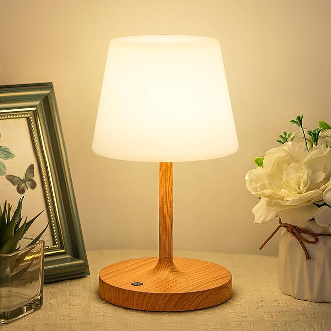 Kakanuo Cordless Shower Lamp Waterproof, Cordless Lamp with 4000mAh Battery, Rechargeable Table Lamp, Touch Dimmable Desk Light for Outdoor, Kitchen, Bathroom, Camping, Patio, IP54