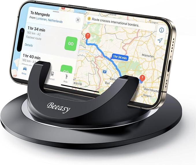 Beeasy Dashboard Cell Phone Holder for Your Car, Car Phone Holder with 360°Rotatable Silicone Non-Slip, Universal Car Phone Mount for iPhone 17/16/15/14,Samsung, Google Pixel, All Smartphones and GPS