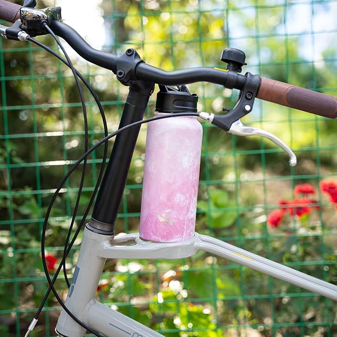 Konokyo 32 oz Insulated Water Bottle Stainless Steel Sport Bottles with 3 Lids,Marble Blossom