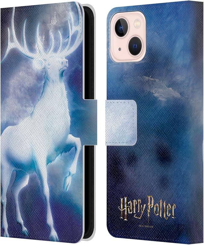 Head Case Designs Officially Licensed Harry Potter Stag Patronus Prisoner of Azkaban II Leather Book Wallet Case Cover Compatible with Apple iPhone 13