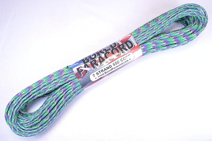 USA Made 550 Paracord - DIY Projects, Camping, Hiking, Tree Nets, 300 Colors - Type III Cord - Plum Crazy 50 Feet