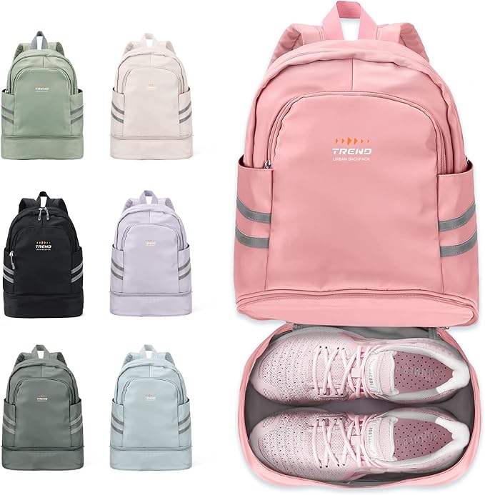 coofay Gym Backpack For Women Waterproof Sports Backpack With Shoe Compartment Lightweight Travel Backpacks Small Gym Bag Dance Volleyball Backpacks