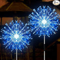 JJGoo Solar Firework Lights, 2 Pack 150 LEDs 2 Lighting Modes Solar Lights Outdoor Waterproof for Garden Patio Walkway Pathway Party Wedding Christmas Decorative - Blue