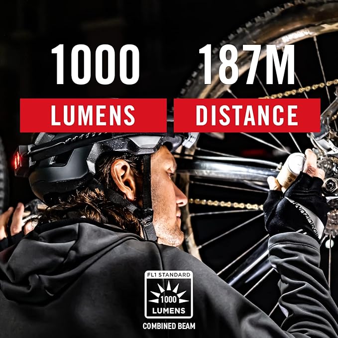 Coast RL20R 1000 Lumen Tri-Color LED Rerchargeable Headlamp with Flood and Spot Beams, Variable Light Control, Fixed Focus, Ultra-Strap, Red/Green Modes