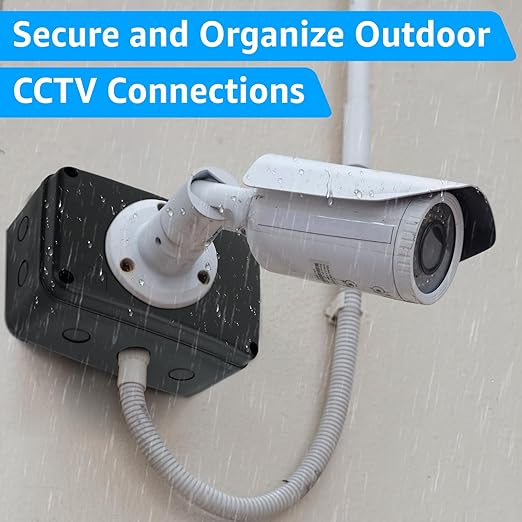 SuperInk Waterproof Electrical Junction Box Outdoor Black, IP66 Plastic Enclosure 7.1"x4.5"x4" (181x111x100mm), Weatherproof Project Box with M20 Cable Gland Entry, ABS Case for Garden, Workshop, DIY