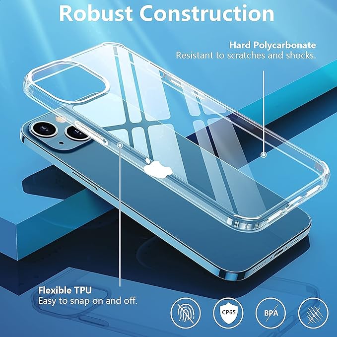 Red2Fire for iPhone 13Case, Clear [Military Grade Drop Protection] Dual Layer Heavy Duty Full Body Shockproof Phone Case for iPhone 13 6.1"