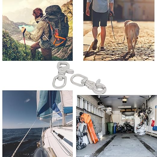 2 PCS 316 Stainless Steel Swivel Trigger Snap Hooks, 2.65” Heavy Duty Clips, 130 lbs Capacity - Marine Grade, Anti-Rust, Multipurpose Lobster Claw Clasps for Pet Leashes, Bags, and Cameras