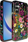 Compatible for Samsung Galaxy S25 FE 5G Case, Dual Layer Heavy Duty 2 in 1 Shockproof Protective Phone Case,Beautiful Wildflowers