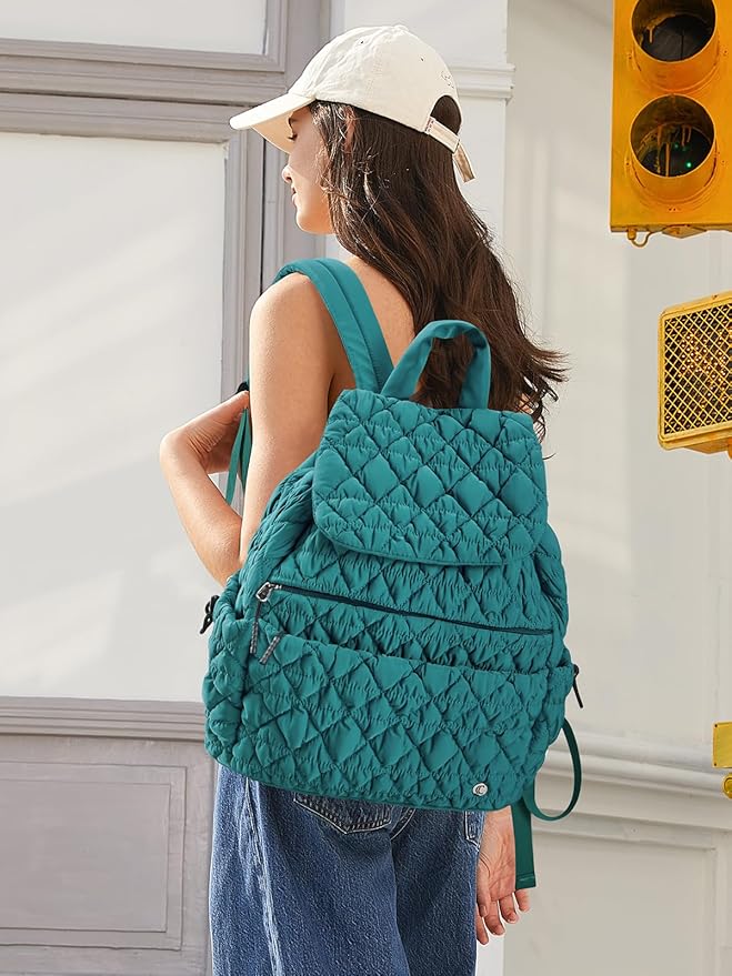 CLUCI Puffy Quilted Backpack Purse for Women, Casual Lightweight Daypack for Women Travel | Purse, Casual, Lightweight, Travel