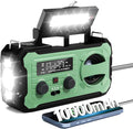 Hand Crank Emergency Radio, 10000mAh Weather Radio with AM/FM/NOAA, Solar Prower, SOS Alarm, Phone Charging, LED Flashlight, Portable Survival Gear for Outdoor & Home Emergencies Kits, Light Green