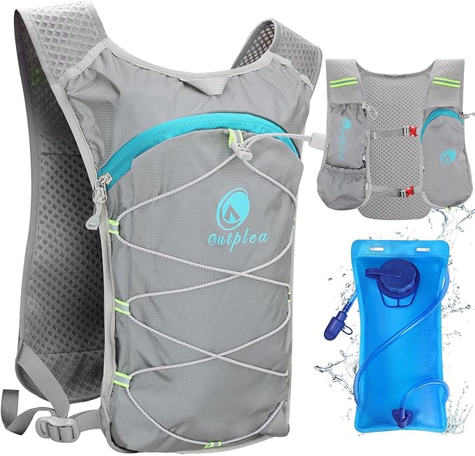 Lightweight Hydration Backpack with 2L Water Bladder for Men Women, Small Water Backpacks Running Vest for Hiking