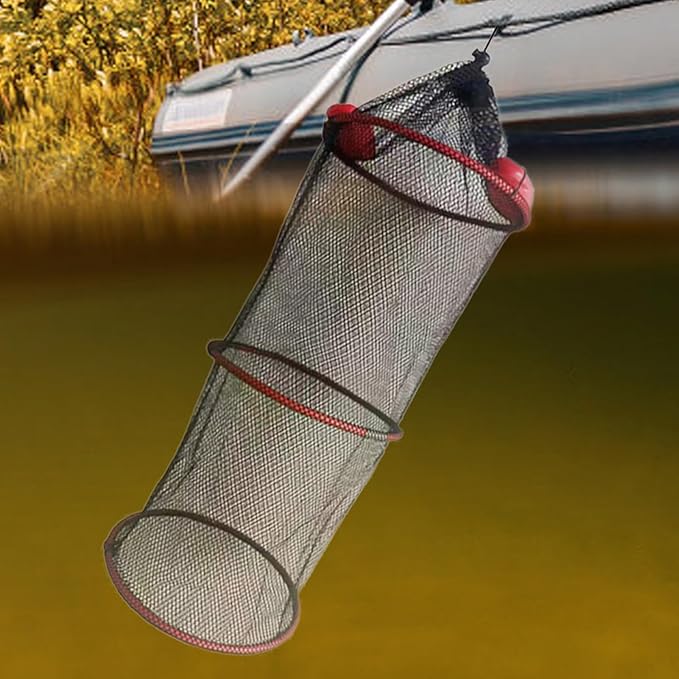 Fish Basket – 25x30cm/25x60cm/25x90cm Nylon, Portable Net Pen, Live Catch System | Perfect for Bank Fishing Activities, Boat Side Storage, Bait Preservation Needs, Outdoor Sports Gear