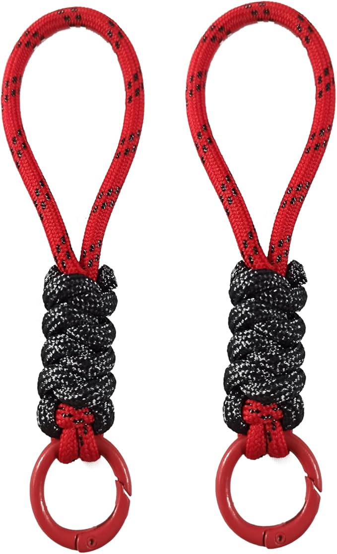 Colorful Braided Paracord Keychain, 12cm Length, Multi-Color Pack with Ring, Decorative Woven Rope Strap