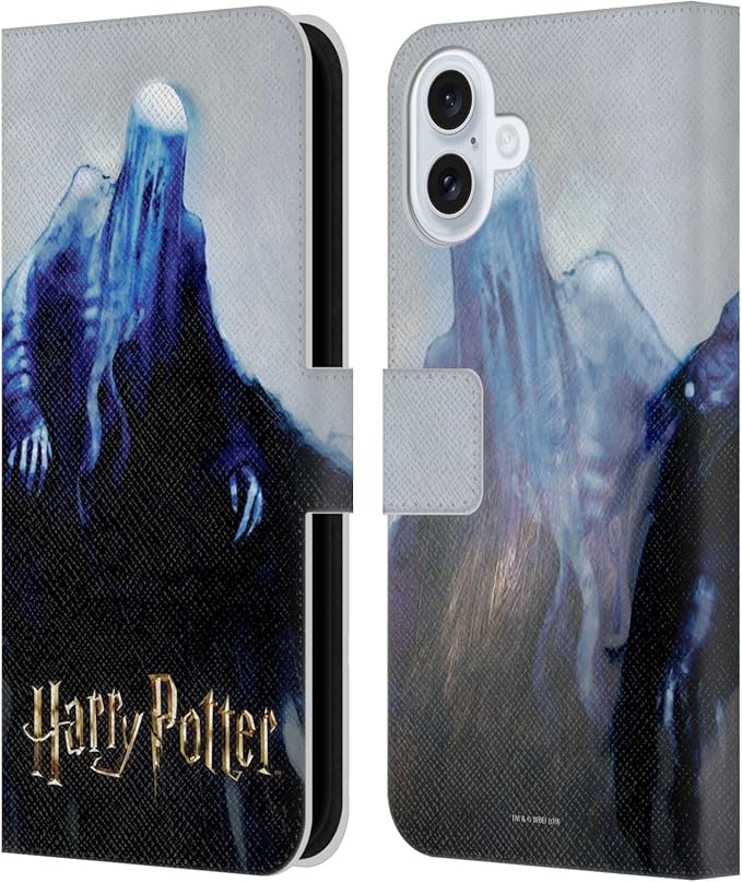 Head Case Designs Officially Licensed Harry Potter Dementor Prisoner of Azkaban II Leather Wallet Case Compatible with Apple iPhone 16 Plus