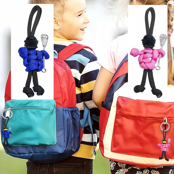 Lacrosse Keychain with Stick | Paracord Buddy Backpack Charm | Sports Zipper Pull & Ornament | Gift for Lacrosse Player