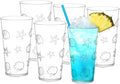 KLIFA- HAWAII series- 20.9 ounce, Set of 6, Sea World Acrylic Drinking Glasses, Shatter-proof Tumblers, BPA-Free, Stackable Plastic Drinkware, Dishwasher Safe Cups, Clear