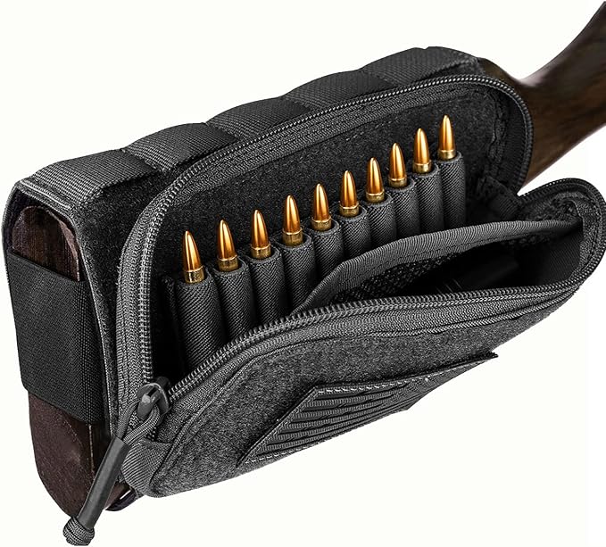 PETAC GEAR Tactical Buttstock Rifle Stock Pack/Adjustable Shell Holder Cheek Rest Pouch for Long Action …