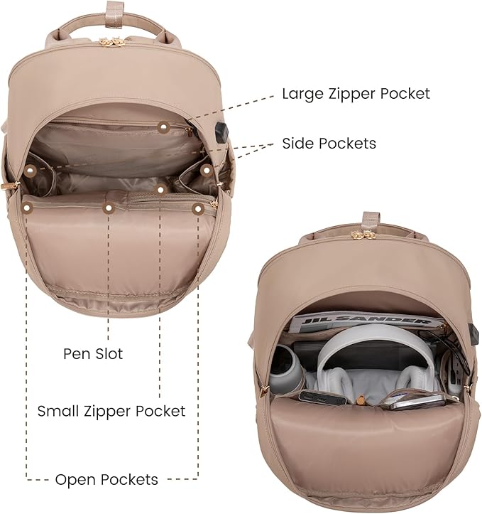 LOVEVOOK Laptop Backpack for Women 15.6 Inch Laptop Bag with USB Port, Fashion Waterproof Backpacks Teacher Nurse Stylish Travel Bags Vintage Daypacks for College Work