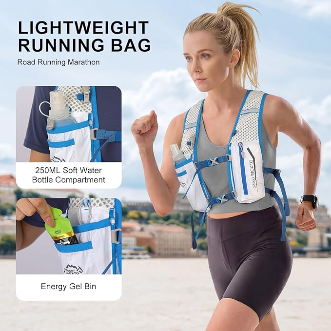 INOXTO Running Hydration Vest Backpack,Lightweight Insulated Pack with 1.5L Water Bladder Bag Daypack for Hiking Trail Running Cycling Race Marathon for Women Men