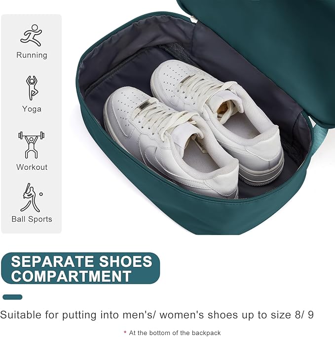 coofay Gym Backpack for Women Waterproof Backpack with Shoe Compartment Lightweight Travel Backpacks Workout Sports Backpacks Large Gym Bag
