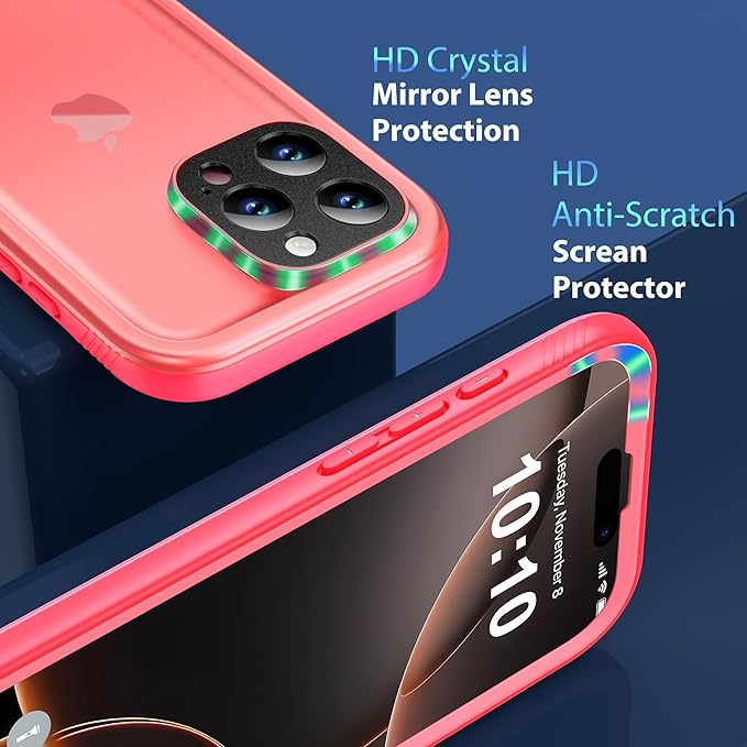 SPORTLINK for iPhone 16 Pro Max Case - IP68 Waterproof Military Protective Full Body Heavy Duty Shockproof 360 Sealed Dustproof with Camera Screen Protector Cover for i Phone 16 Pro Max 6.9" Pink