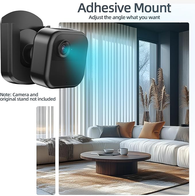 5 Pack Blink Camera No Drill Wall Mount Bracket, Adhesive Mount for Blink Outdoor 4/Indoor/Mini/Mini 2, Easy Install - Black