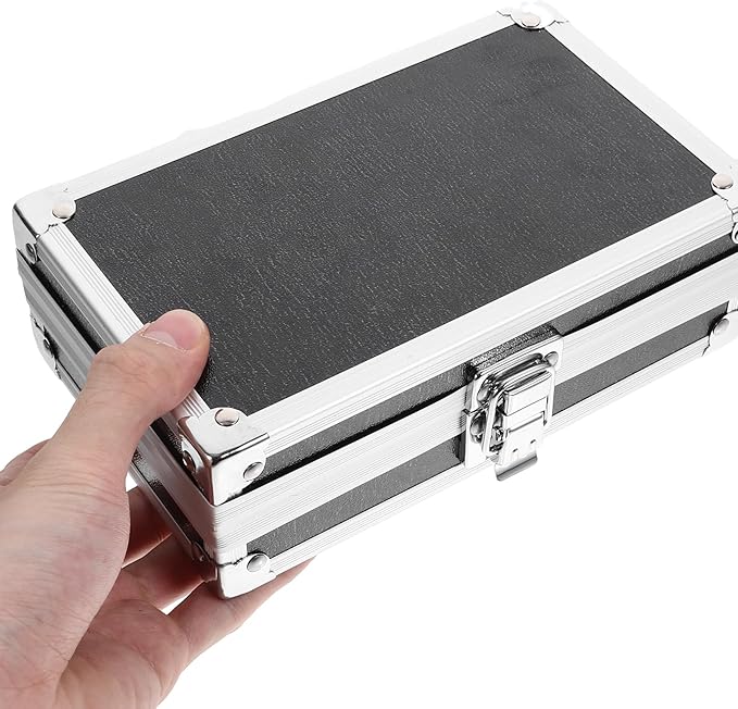 ERINGOGO Multi-Functional Aluminum Alloy Toolbox 4.3In Portable Small Tool Storage Case with Lock Lightweight Durable Organizer for Electronics Instruments Travel