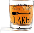 Nogrit Lake House Decor Whiskey Glasses 10 Oz,Relax You‘re at the Lake, Old Fashioned Rocks Glasses Tequila Gifts for Women Men