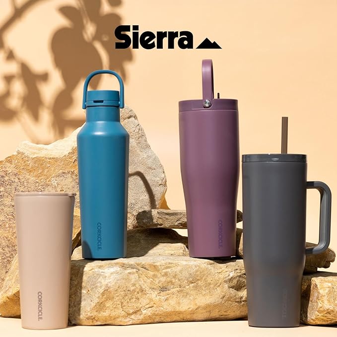 Corkcicle Go Cup XL - Leak-Proof Travel Tumbler - Triple Insulated Stainless Steel Water Bottle - Easy-Carry Handle - Summer Drinkware Gift - Keeps Drinks Ice Cold - 30 oz - Desert
