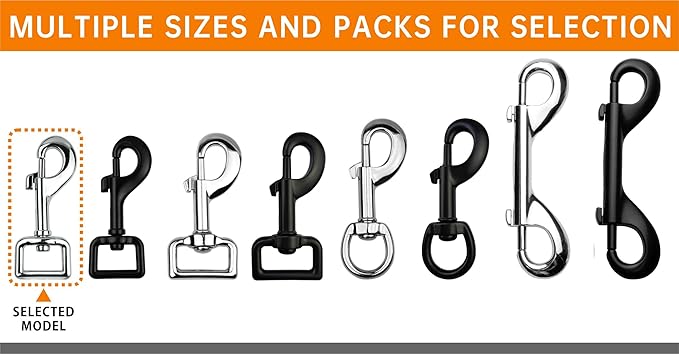 Garwor Heavy Duty Chrome Swivel Snap Hooks with Spring 3/4" 4 Pcs,Trigger Clip Snaps Dog Leashes Key Chain for Linking Pet Leash & Collar, Purse Straps,DIY Crafts