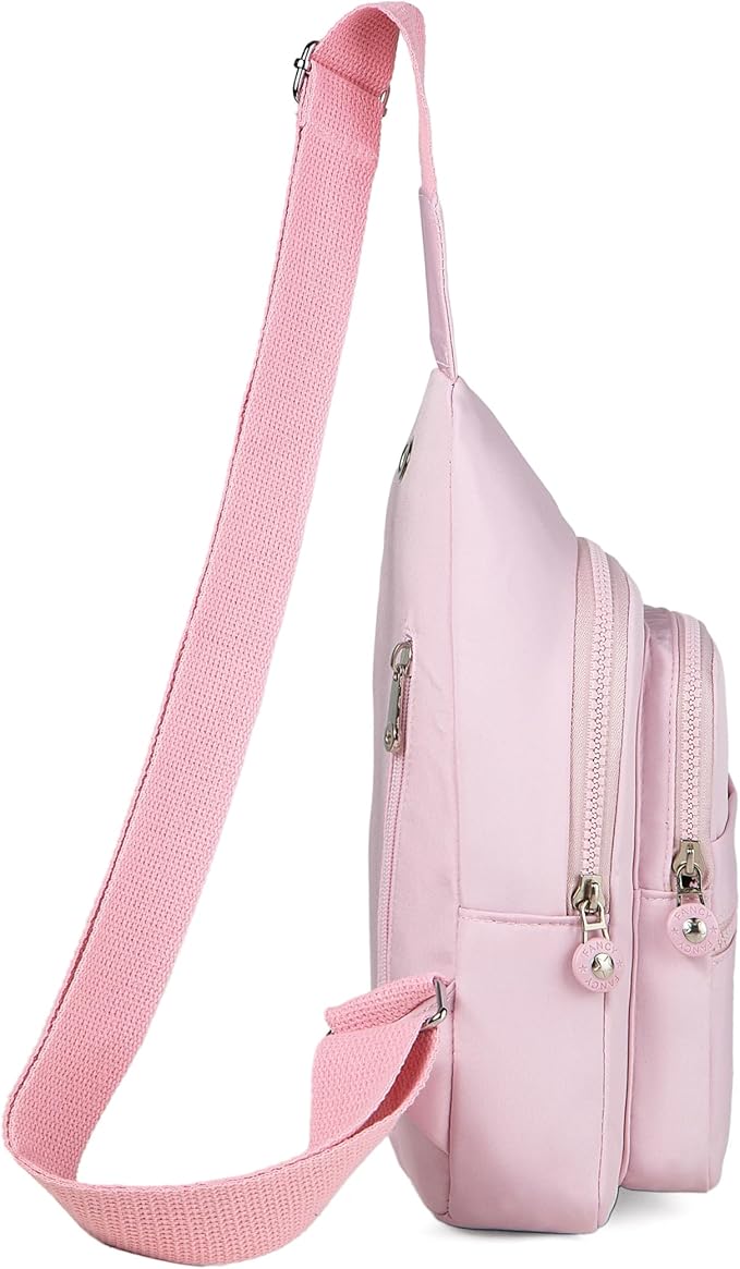 Banelu Sling Backpack Crossbody Bags for Women, Small Sling Bag Cross Body Bag for Outdoors Sports Hiking - Pink