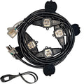 25FT Power Extension Cord - 3 Prong, 14 Gauge SJTW 5-15R Cable - Male Plug to Female Connector - 5 Outlet - Multiple Evenly-Spaced Plug - Suitable for Stage Setting or Outdoor - UL Certified