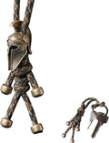 Paracord Keychain with Retro Brass Helmet Bead - Tactical EDC Accessory for Men