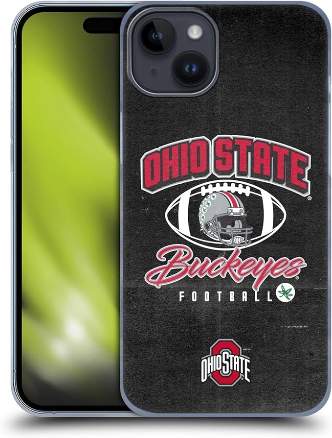 Head Case Designs Officially Licensed Ohio State University Vintage Football Graphics Hard Back Case Compatible with Apple iPhone 15 Plus
