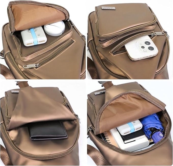AMJ Crossbody Sling Bag Men Women, Casual Shoulder Backpack, Chest Daypack Satchel for Hiking Travel