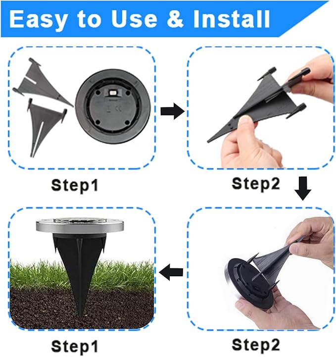 Rayolon Solar Ground Light, Waterproof Solar Garden Lights, Upgraded Outdoor Garden Waterproof Bright in-Ground Light, Landscape Lights for Pathway,Yard,Deck,Lawn,Patio,Walkway