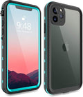 Compatible with iPhone 11 Pro Max Case, Waterproof Full Body Rugged Clear Slim Case with Built-in Screen Protector Heavy Duty Shockproof Cover Underwater Cases for Apple iPhone 11 Pro Max (Teal)