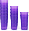 KX-WARE Mixed Drinkware 22-ounce Plastic Tumblers/Drinking Glasses/Party Cups/Iced Tea Glasses Set of 12 Purple | Unbreakable, Dishwasher Safe, BPA Free