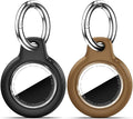 for Apple AirTag 2nd & 1st Gen, Waterproof Case for AirTag Holder Keychain,GPS Tracker Cover for Dog,Car Key,Luggage-F8-Black+Brown