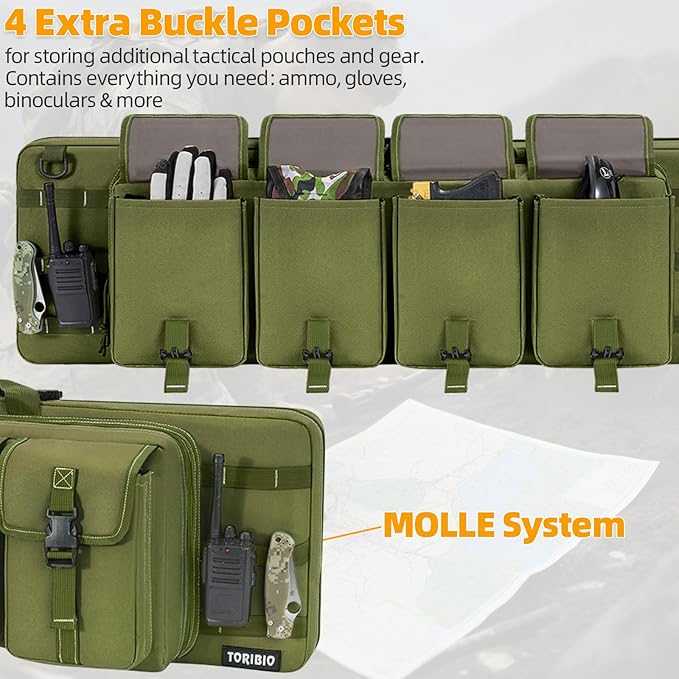 TORIBIO Double Rifle Case Soft Bag 32" 34" 36" 42" 46" 48'' 51“ 55” Gun Case Tactical for Rifle Firearm Storage, Transportation and Hunting Shooting Range, Rifle Backpack