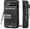 PRUNUS NOAA Weather Radio AM FM, Battery Powered Radio by AA, Transistor Radios, Earphone Jack, Portable Radio AM FM WB for Emergency, Hurricane, Floods, Snowstorms