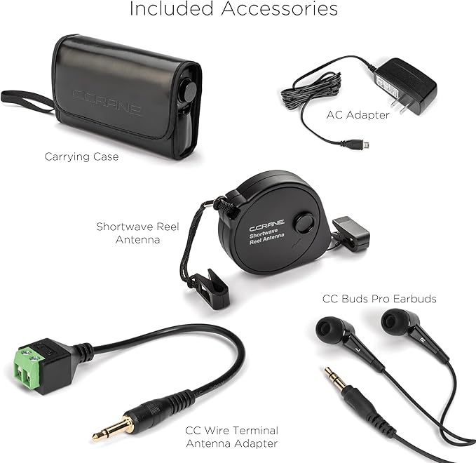 C. Crane CC Skywave SSB 2 Small AM, FM, Shortwave, and NOAA Weather Portable Travel Radio with AC Charging Adapter