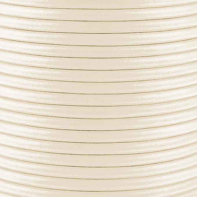 Mandala Crafts Round Genuine Cream Leather Cord for Jewelry Making – 2mm Cowhide Leather Rope String Lace for Kumihimo – 20 Yards Cowhide Craft Cording Spool