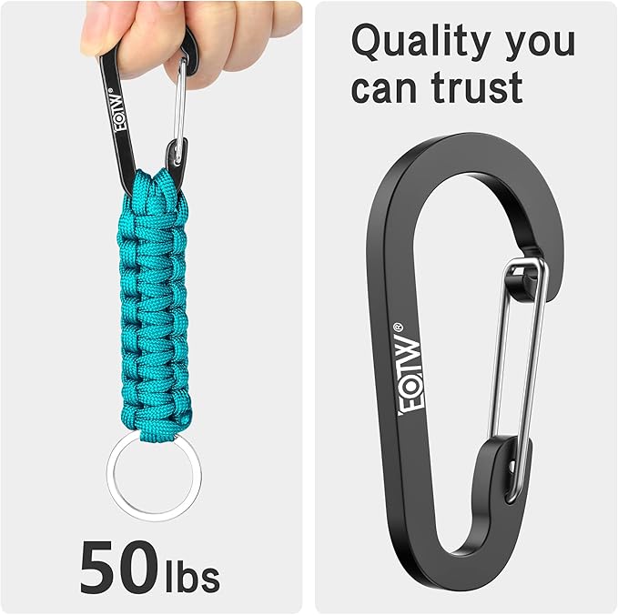 EOTW Paracord Keychain for Men Women Paracord Carabiner Backpack Keychain with Aluminum Clip for Camping Hiking Outdoor Gear
