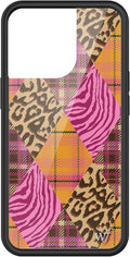 Wildflower Cases - Compatible with iPhone 13 Pro | Protective Black Bumper, 6.5ft Drop Test Certified, Women Owned Small Business | Leopard, Pink, Orange, Plaid, Trendy, Cute | Pretty Prep