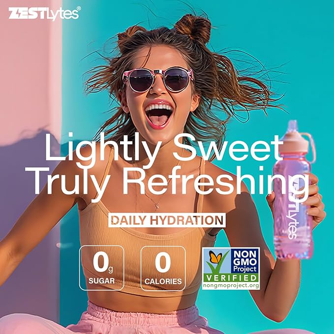 40 Sticks Sugar Free & 0 Calorie Electrolyte Hydration Packets, Low Sodium Lightly Sweet Electrolyte Powder Drink Mix, Liquid Daily IV Flavors | Lemon Orange Peach Grapefruit