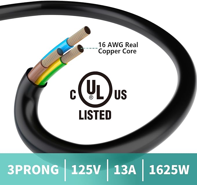 2 Way Power Extension Cord Splitter 30 Ft Total (18+6+6)-3 Prong 1 to 2 Extension Cord Cable Y Splitter-Outlet Adatper-SJTW Outdoor for Halloween Christmas Lighting Landscaping-16AWG 13A 125V-UL-1T2