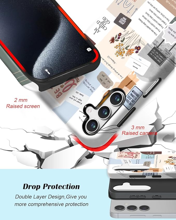 Compatible for Samsung Galaxy S24 Plus 5G Case, Dual Layer Heavy Duty 2 in 1 Shockproof Protective Phone Case,Christian Bible Verses
