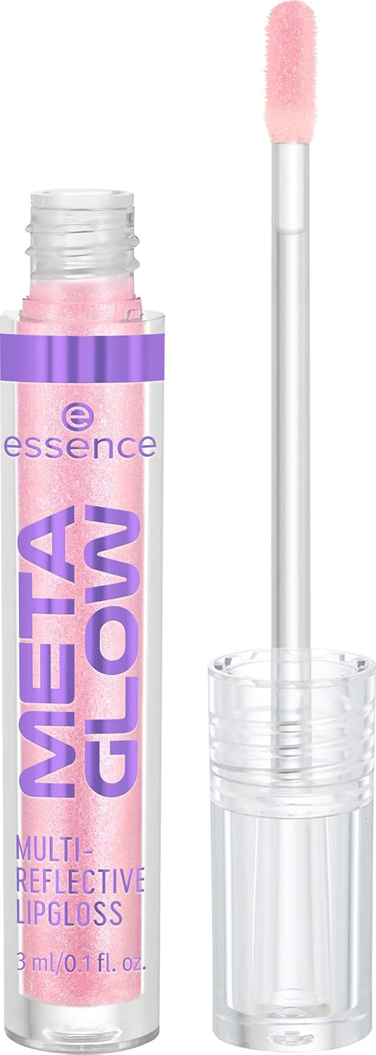 essence | Meta Glow Multi-Reflective Lip Gloss | Iridescent Shimmer, Holographic, Non-Sticky & Comfortable | Vegan & Cruelty Free (02 | Digital Pink)